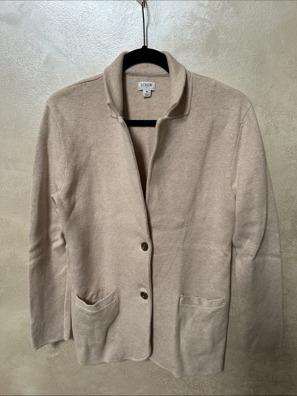 J. Crew Beige Knit Button-Front Jacket sz medium